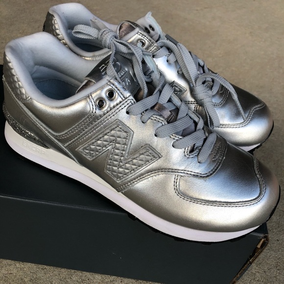 new balance 574 glitter punk silver